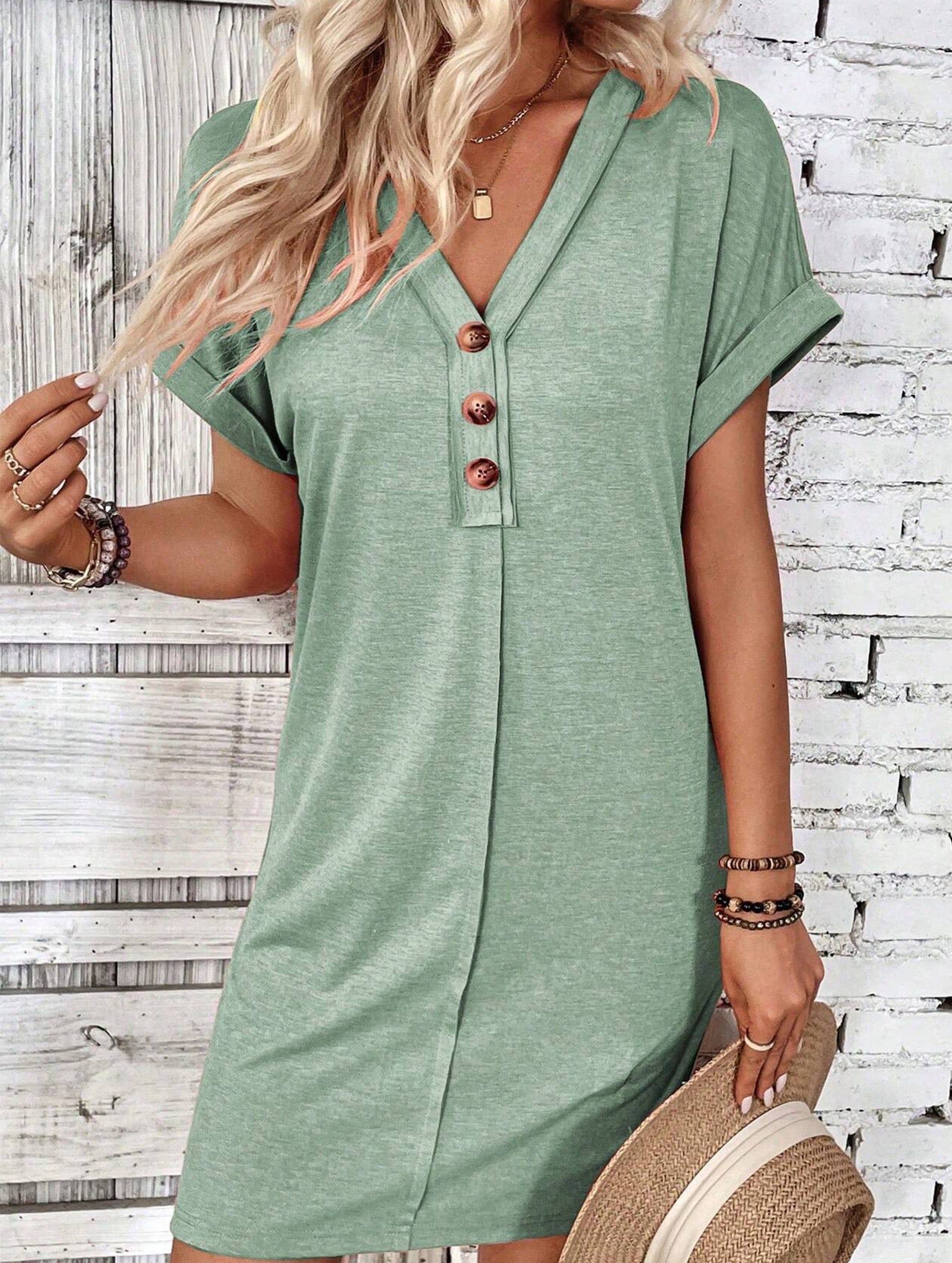 Street Style V-neck Fairy dress