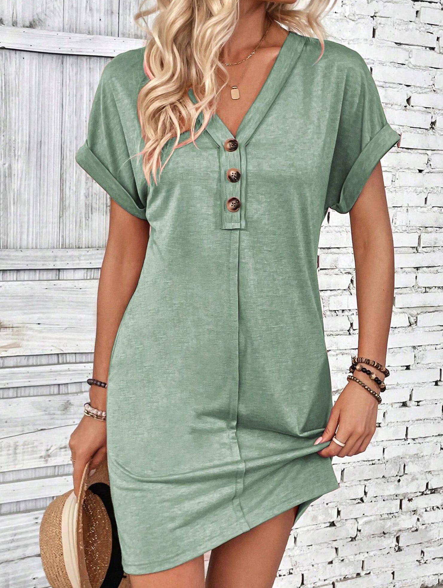 Street Style V-neck Fairy dress