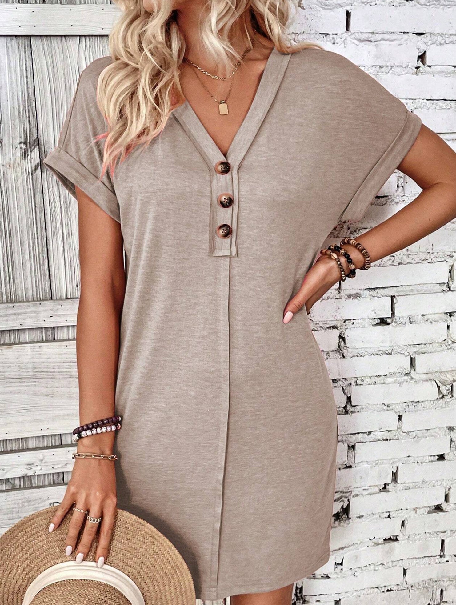 Street Style V-neck Fairy dress