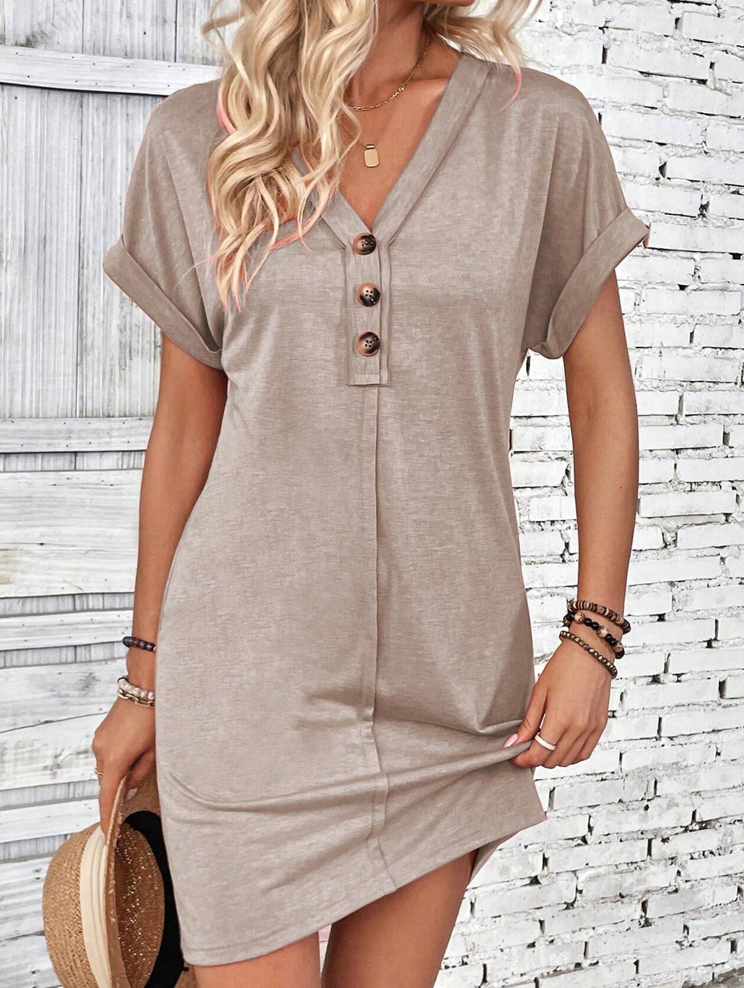 Street Style V-neck Fairy dress