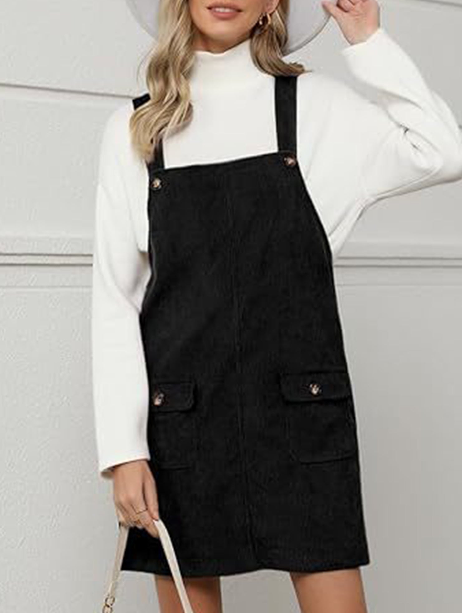 Fashionable shoulder strap overall suspender dress