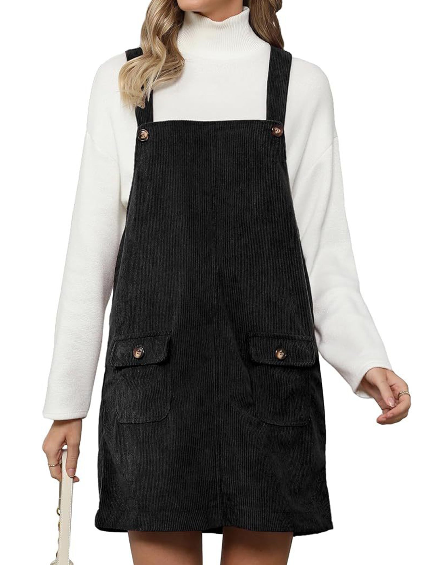 Fashionable shoulder strap overall suspender dress