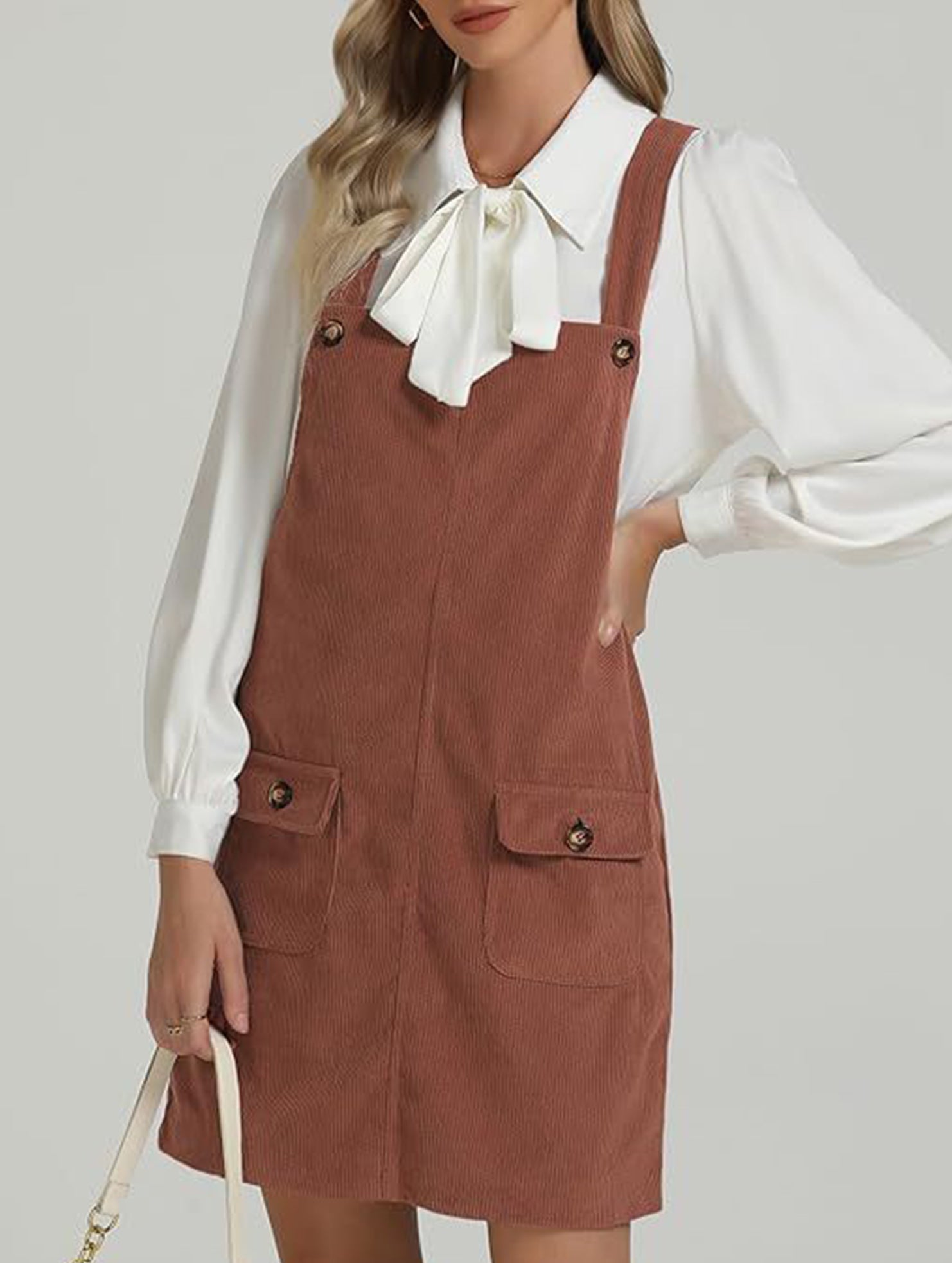 Fashionable shoulder strap overall suspender dress