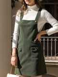 Fashionable shoulder strap overall suspender dress