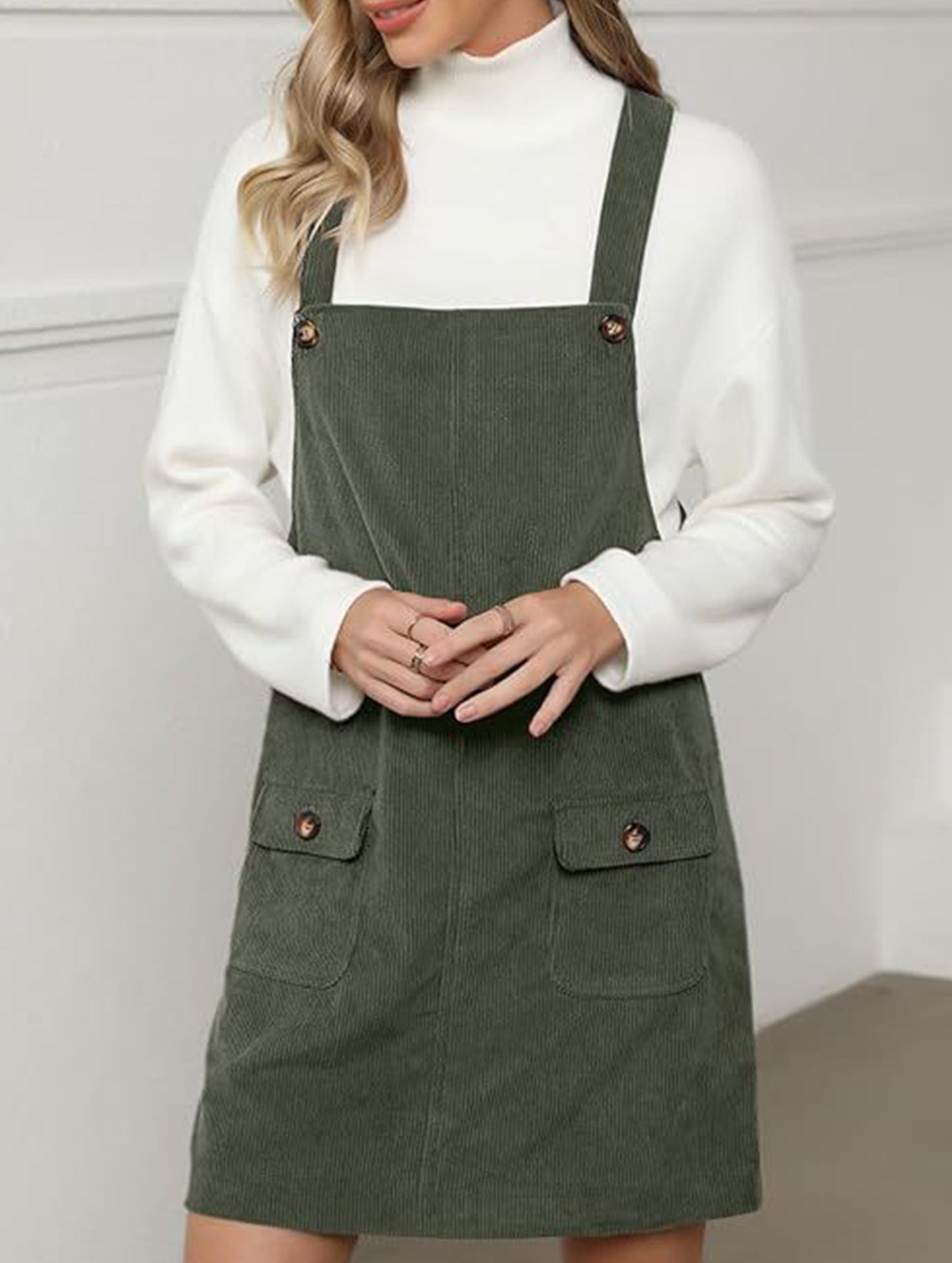 Fashionable shoulder strap overall suspender dress