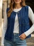 Denim vest, sleeveless tank top for women_CWJJ00139