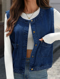 Denim vest, sleeveless tank top for women_CWJJ00139