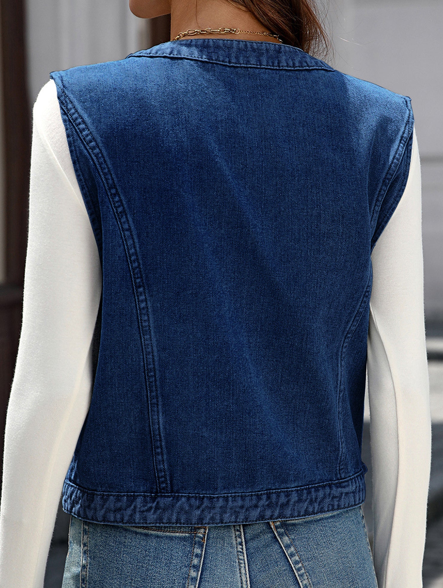 Denim vest, sleeveless tank top for women_CWJJ00139