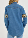 Horse Print Denim Jacket Shirt