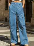 Casual loose slim denim straight pants