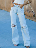 Casual washed ripped jeans