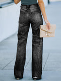 Casual ripped wide-leg jeans