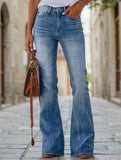 Vintage mid-rise washed bootcut jeans