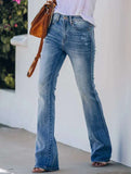 Vintage mid-rise washed bootcut jeans