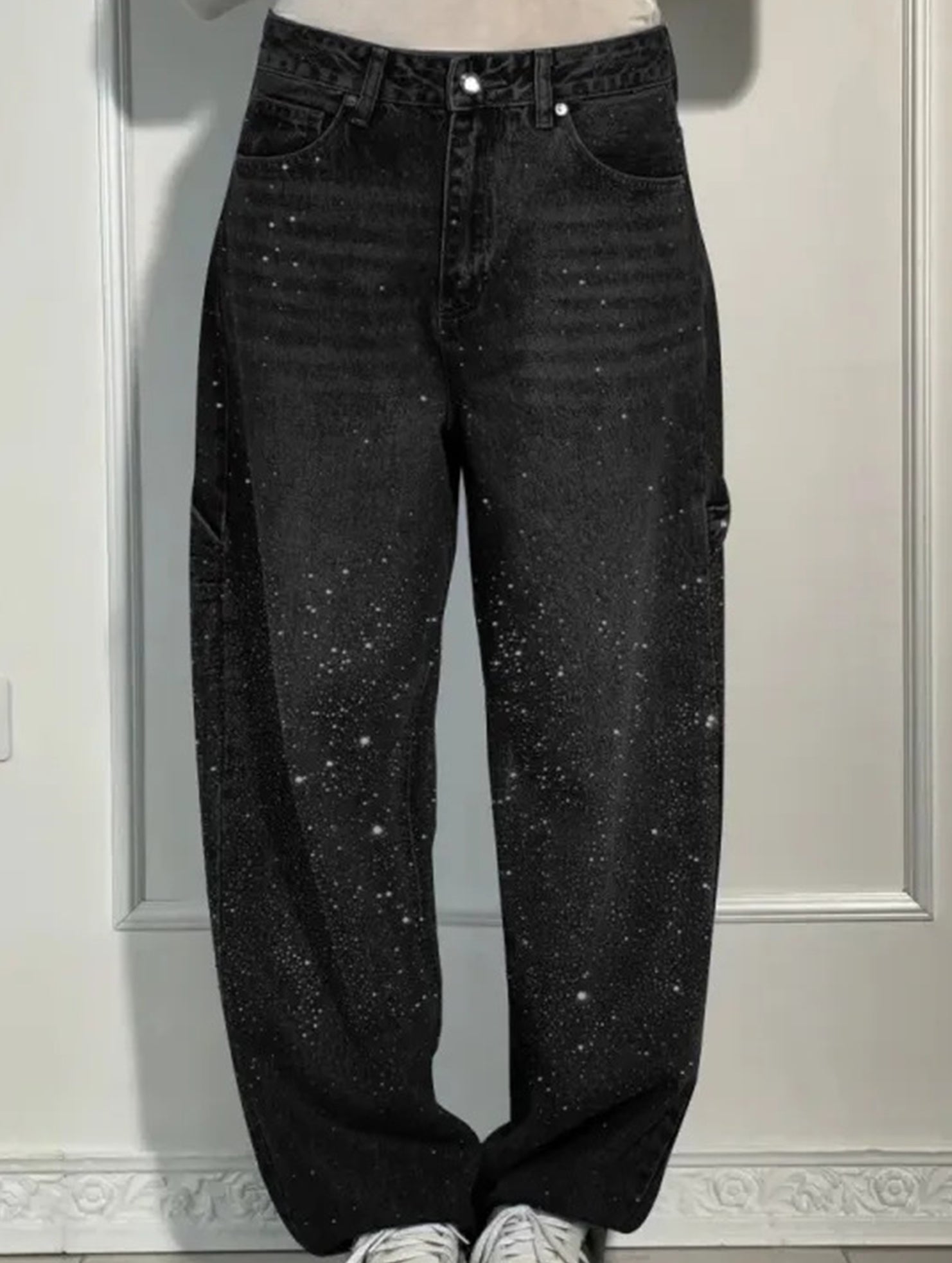 Fashionable rhinestone jeans