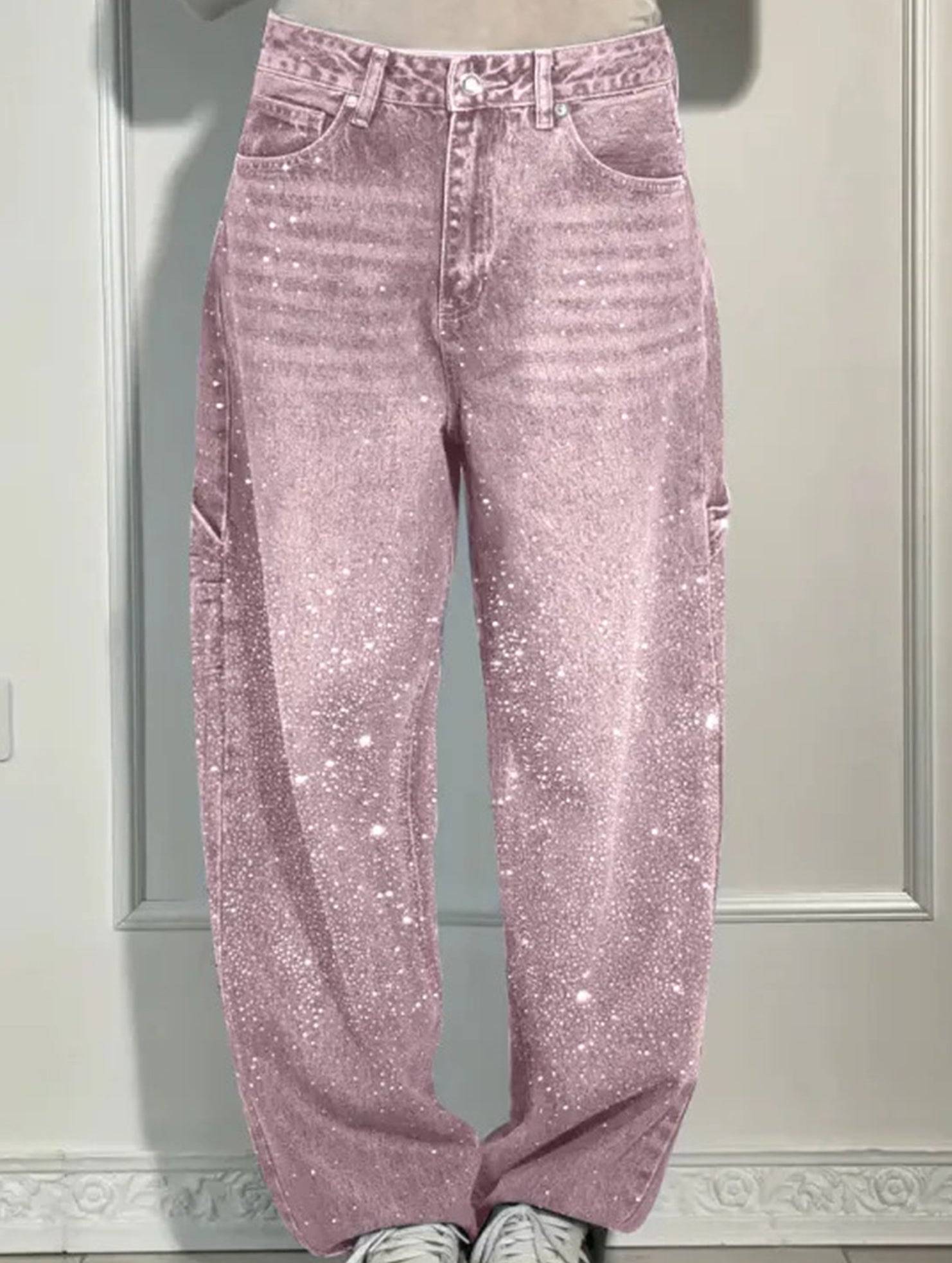 Fashionable rhinestone jeans