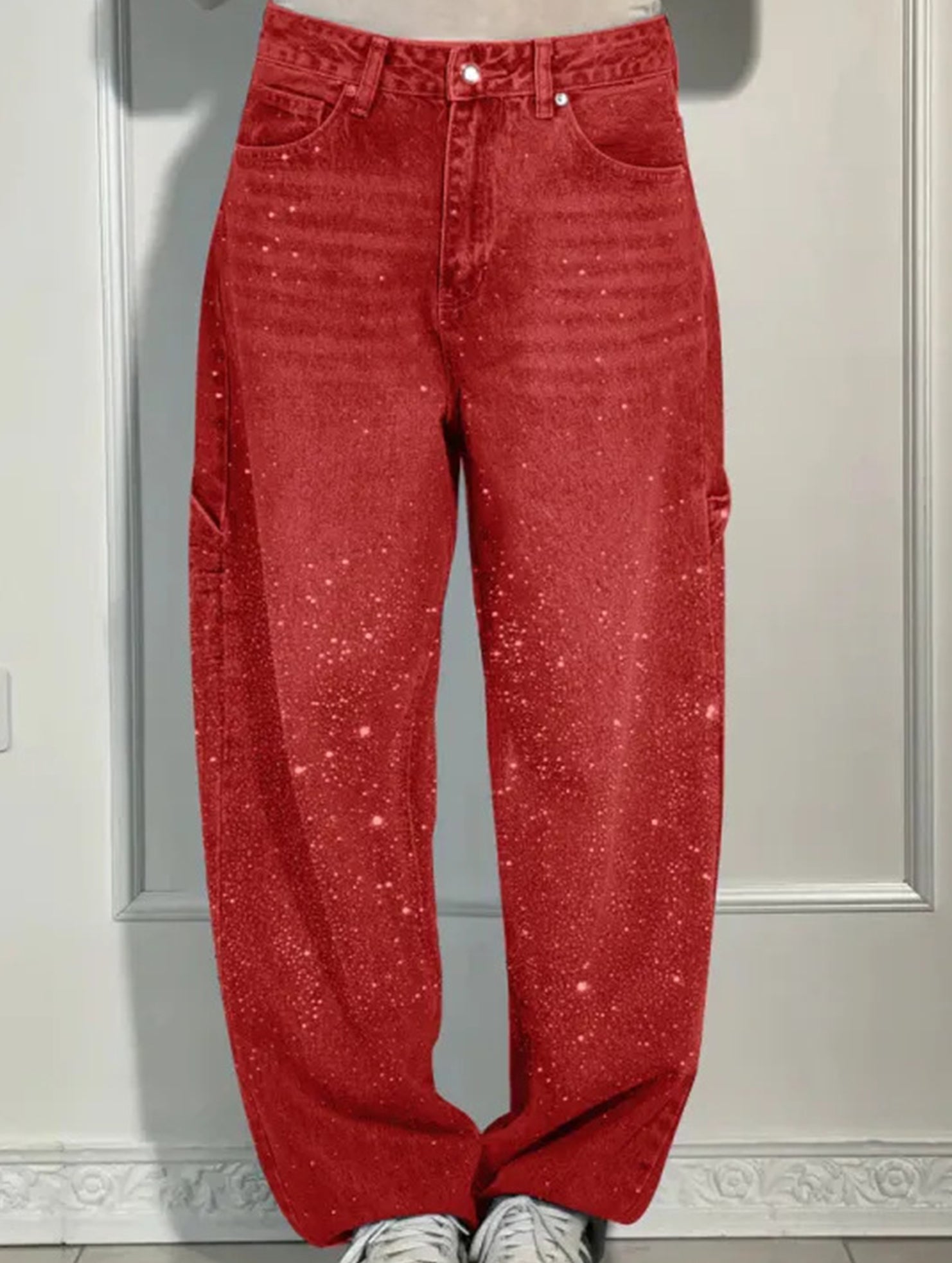 Fashionable rhinestone jeans