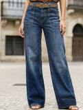 Retro washed high-waisted wide-leg jeans for women_CWJP00869