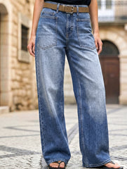 Women's high-waisted washed gradient jeans_CWJP00870