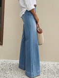 Retro washed wide-leg loose jeans for women_CWJP00872