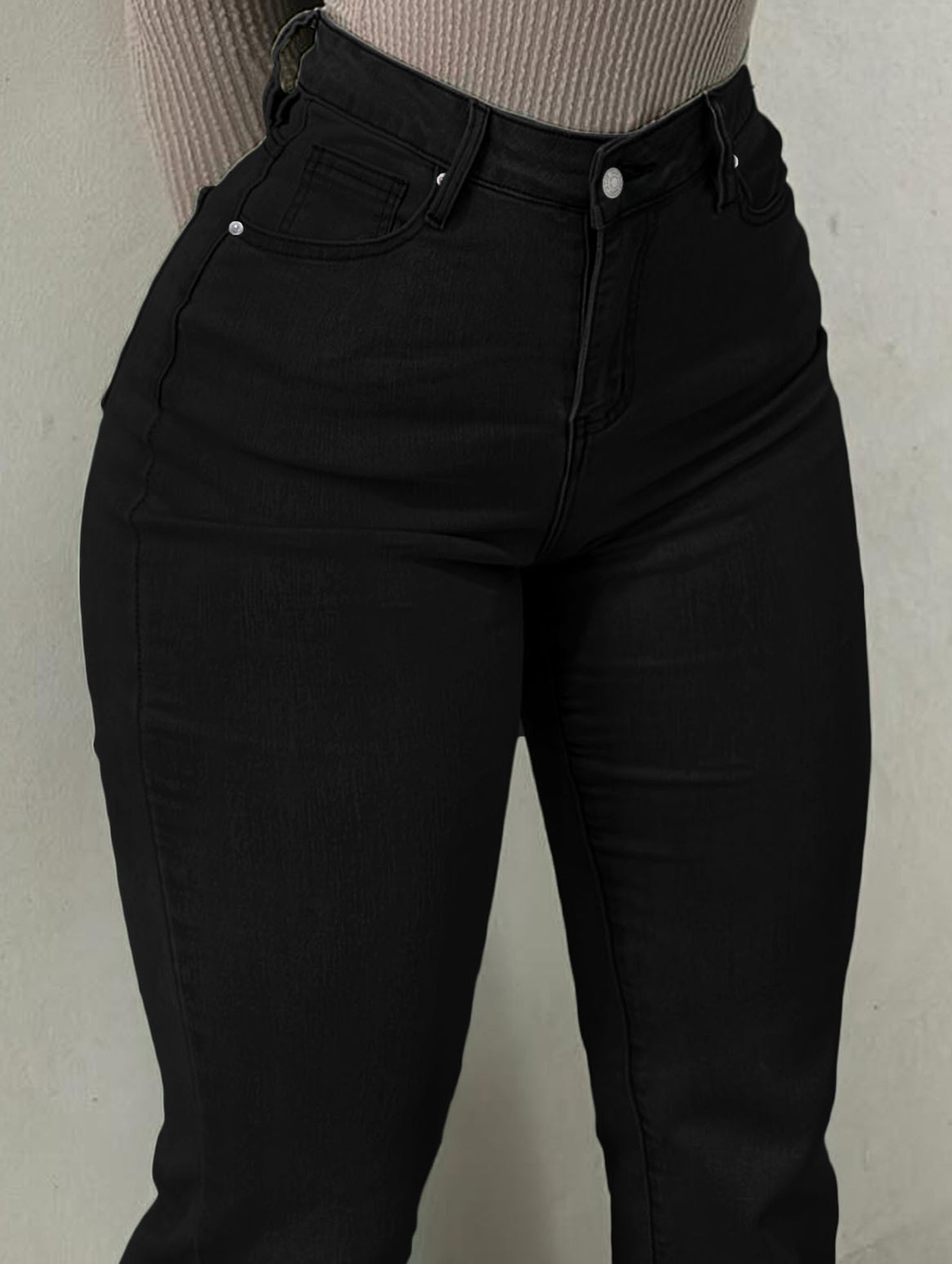High-waisted stretch slim-fit flared pants for women