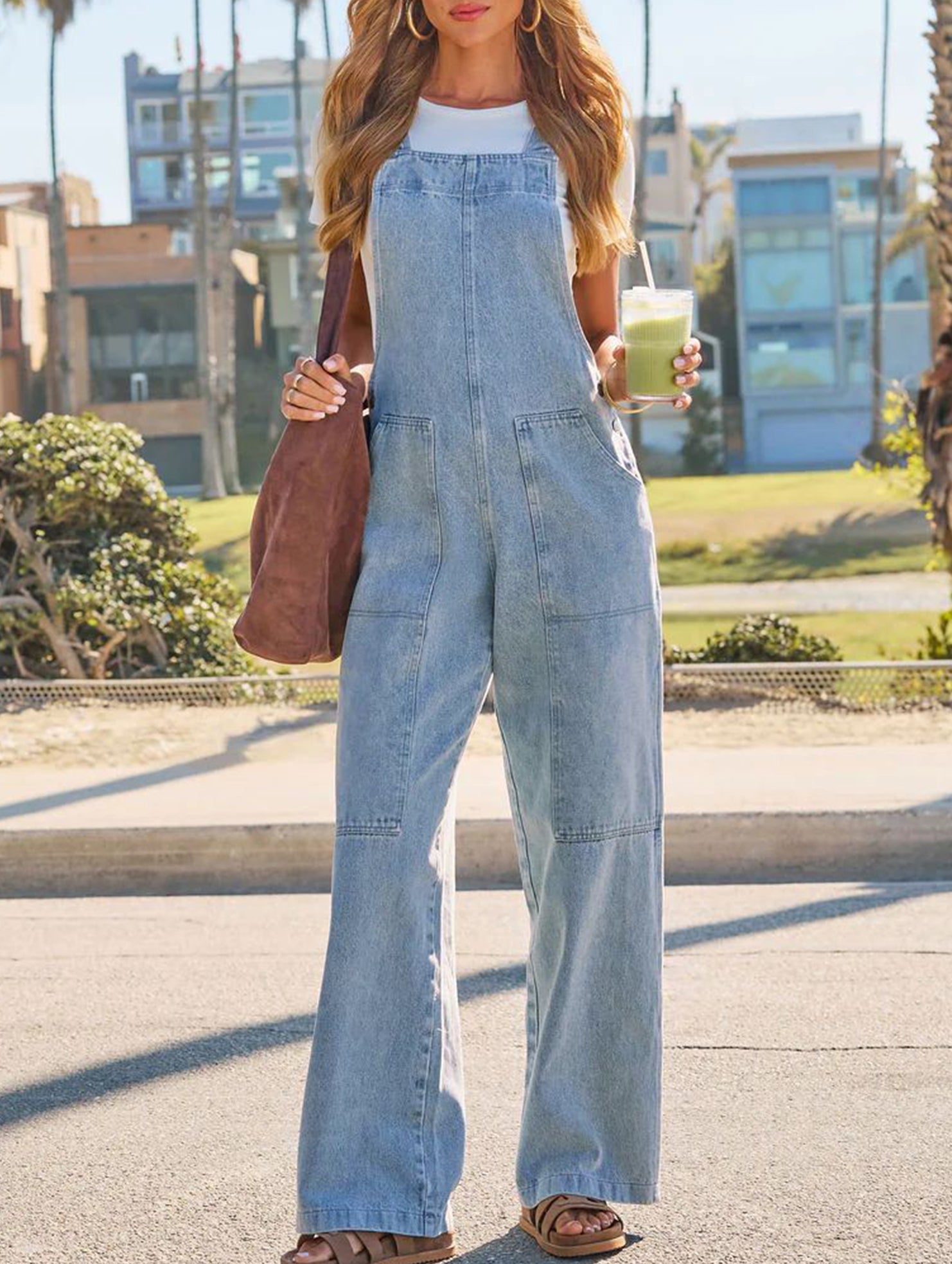 Casual and slimming denim overalls for women_CWJP00879