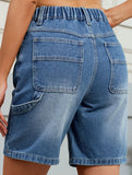 Washed Denim Bermuda Shorts