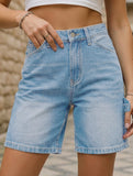 Washed Denim Bermuda Shorts