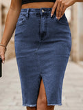 Stretch Denim Mermaid Maxi Skirt