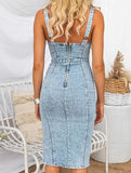 U Neck Denim Cami Mini Dress_CWJSK00276