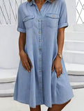 Denim Loose Plus Size Midi Dress_CWJSK00277