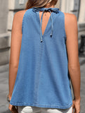 Halter Tie Loose Denim Top