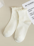 Womens Solid Color Ruffle Ankle Socks_CWMS0127