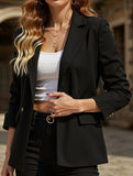 Commuting black suit with a lapel collar