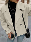 Double Breasted Short Wool Coat for Women_CWOBL00285