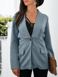 Casual Tie Front Lapel Blazer Jacket_CWOBL00291