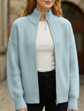 Double-ended zipper knitted cardigan