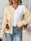 Simple sweet bear cardigan sweater