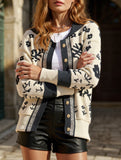 Loose Cardigan Square Neck Button Knit Sweater