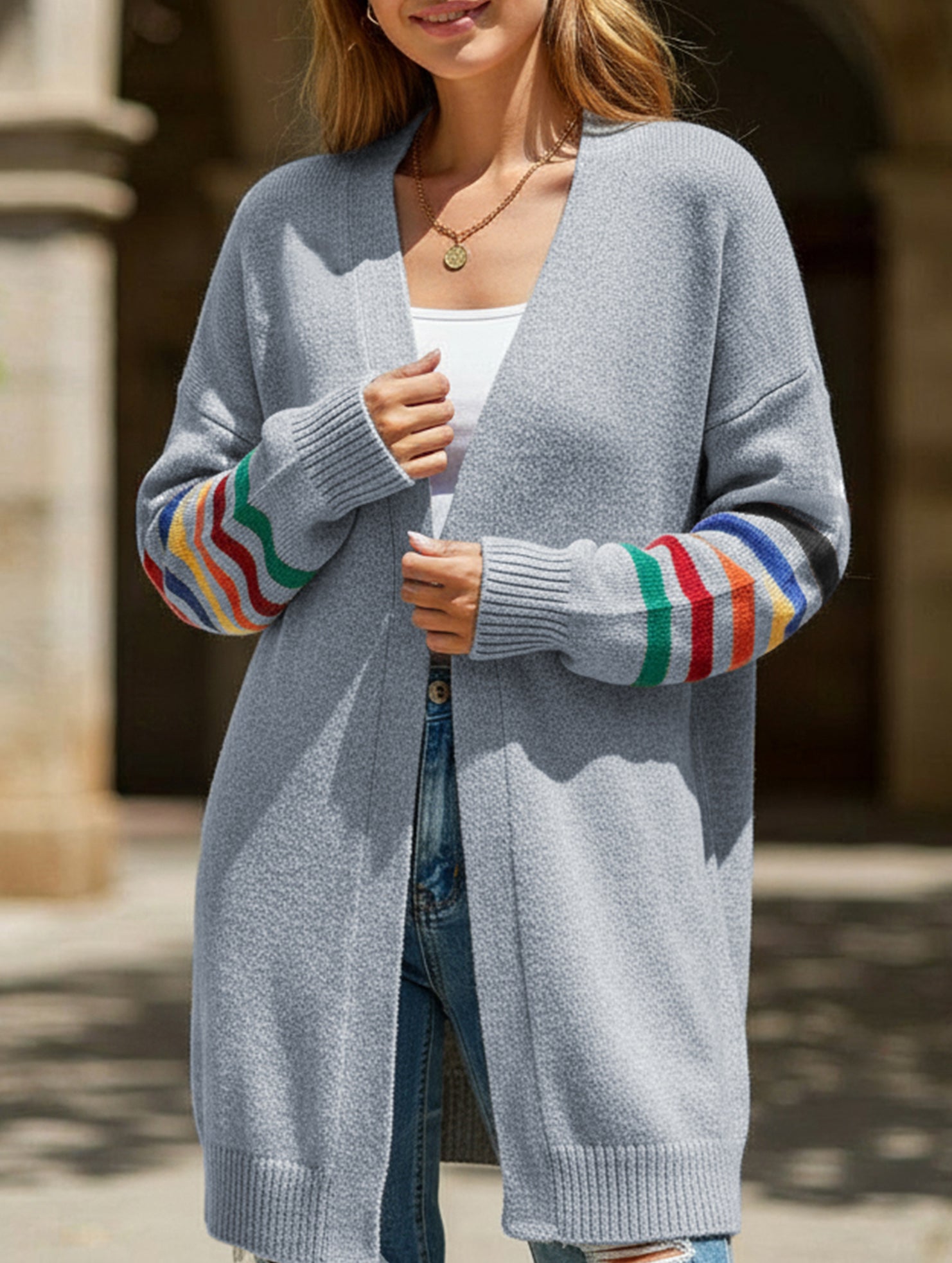 Casual patchwork knitted sweater
