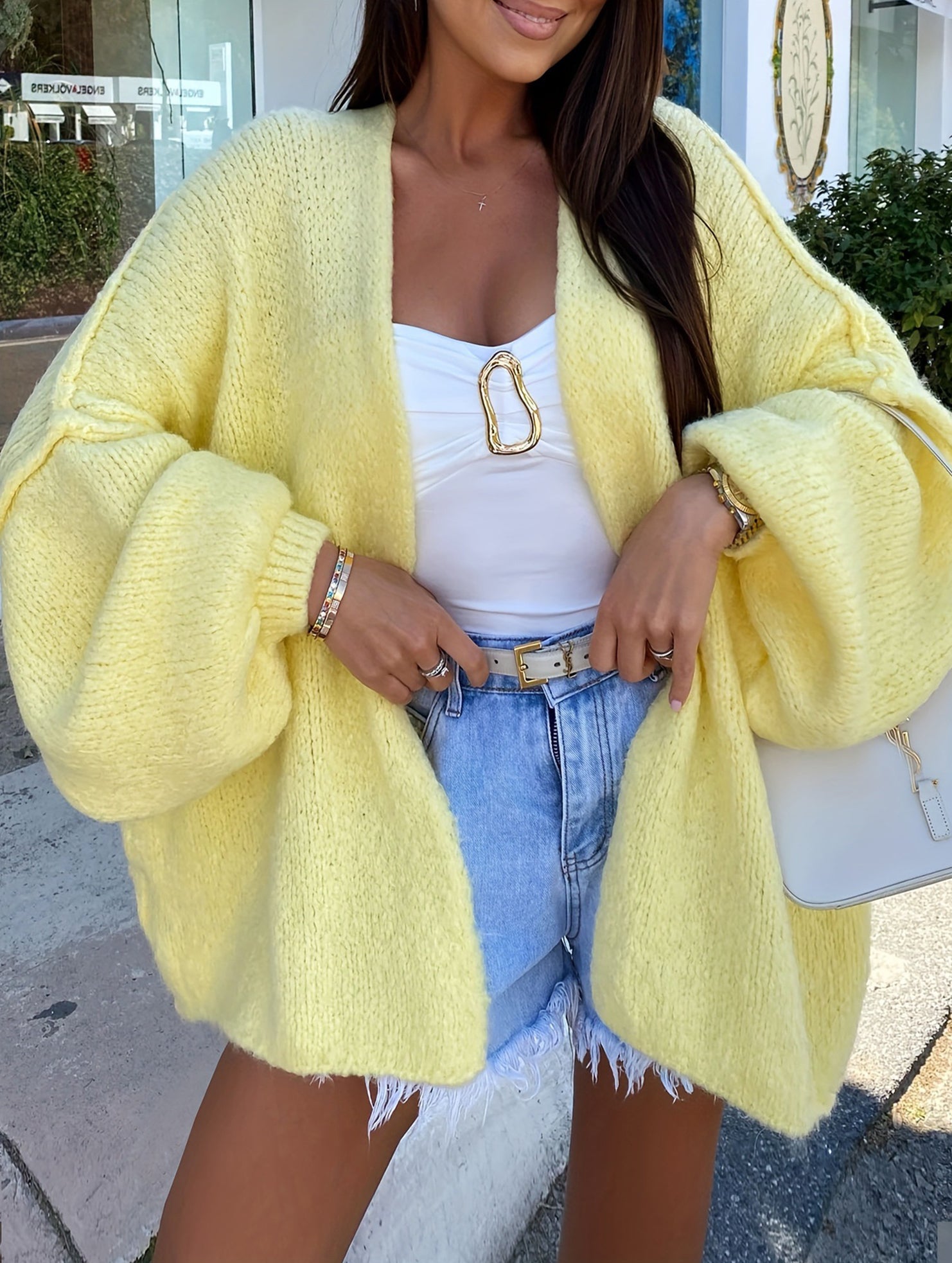 Lazy style outerwear loose cardigan