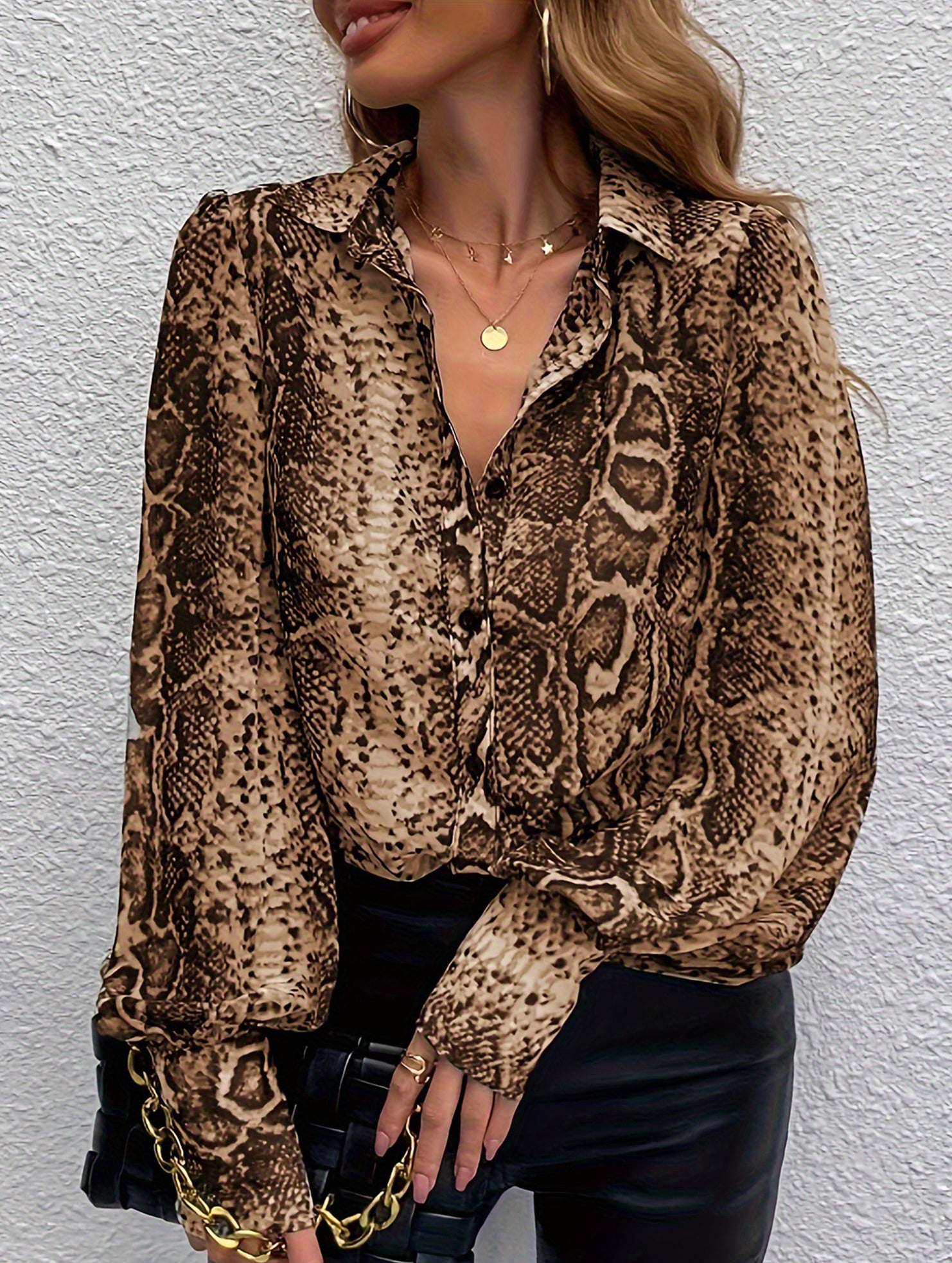 Fashionable leopard print long-sleeved cardigan