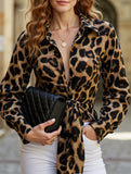 Smart Casual Leopard Print Button-Down Shirt