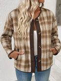 Versatile Plush Plaid Cardigan