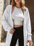 Casual solid color hollow cardigan sweater