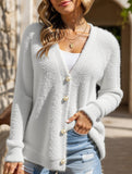 Pearl Button Four-Button Cardigan Sweater