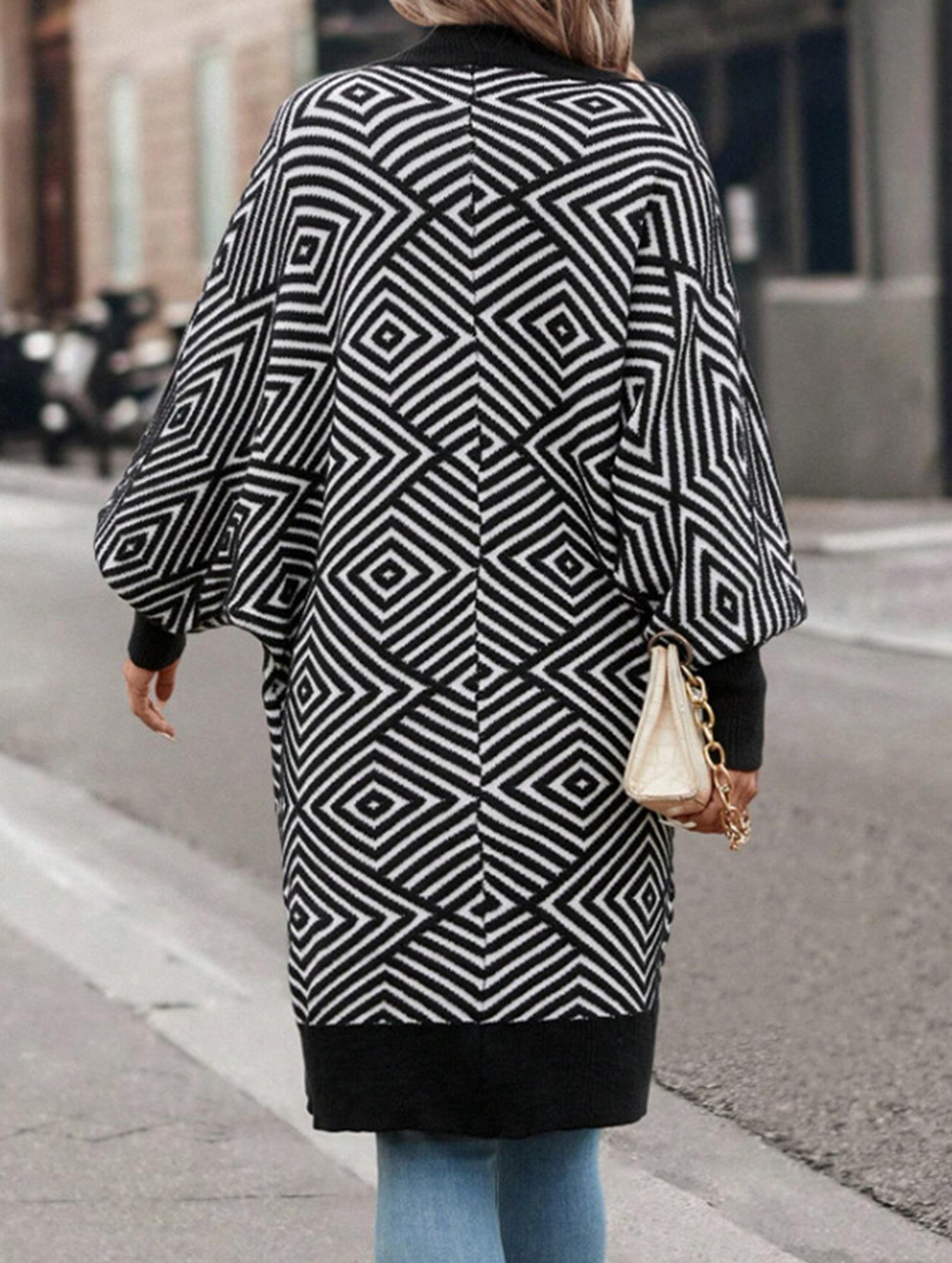 Loose Striped V-Neck Casual Cardigan