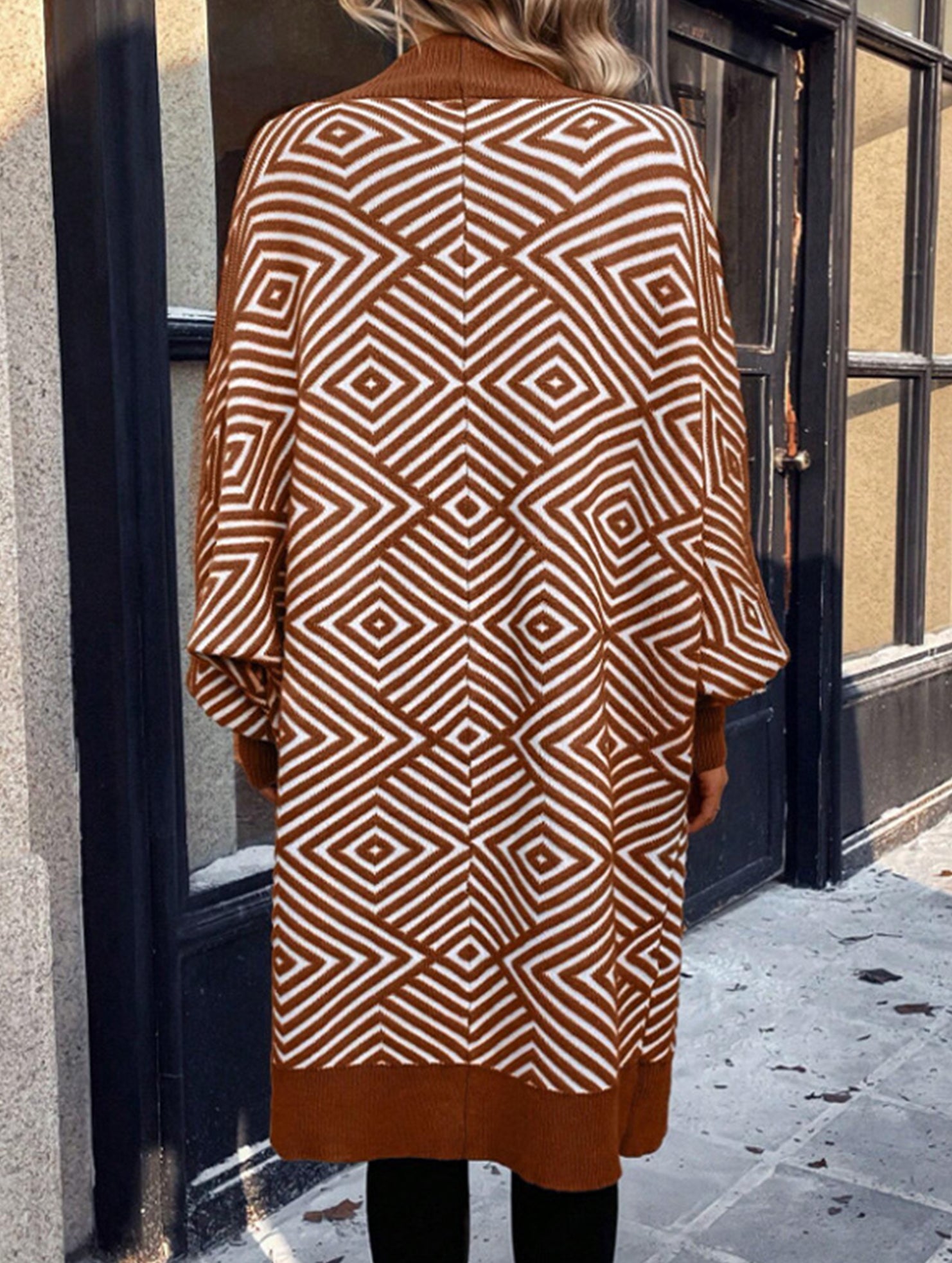 Loose Striped V-Neck Casual Cardigan