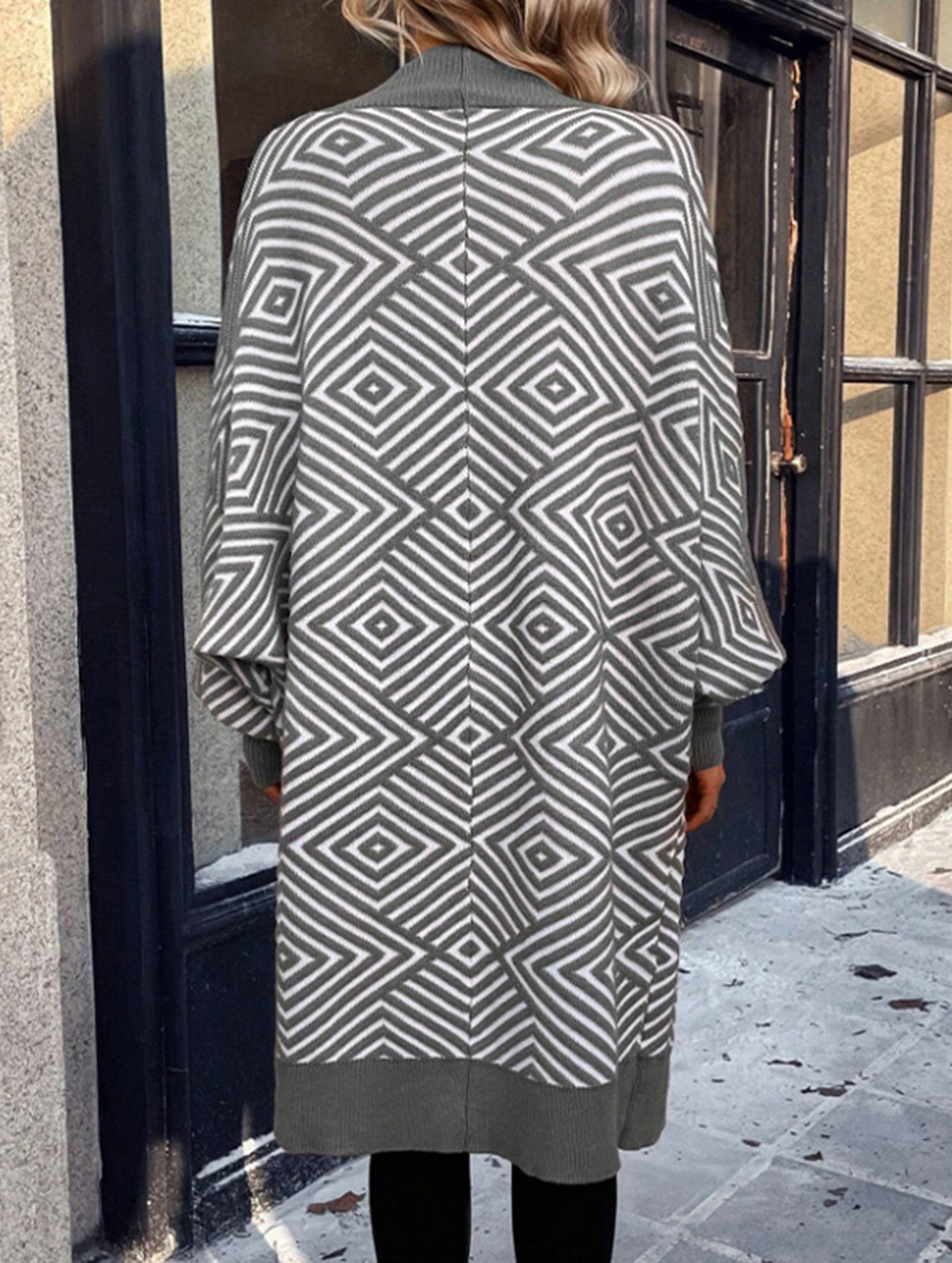 Loose Striped V-Neck Casual Cardigan