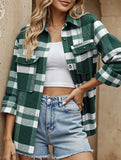 Casual loose plaid long-sleeved shirt